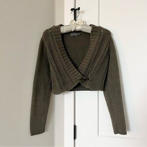 Green Boho knit wrap cardigan